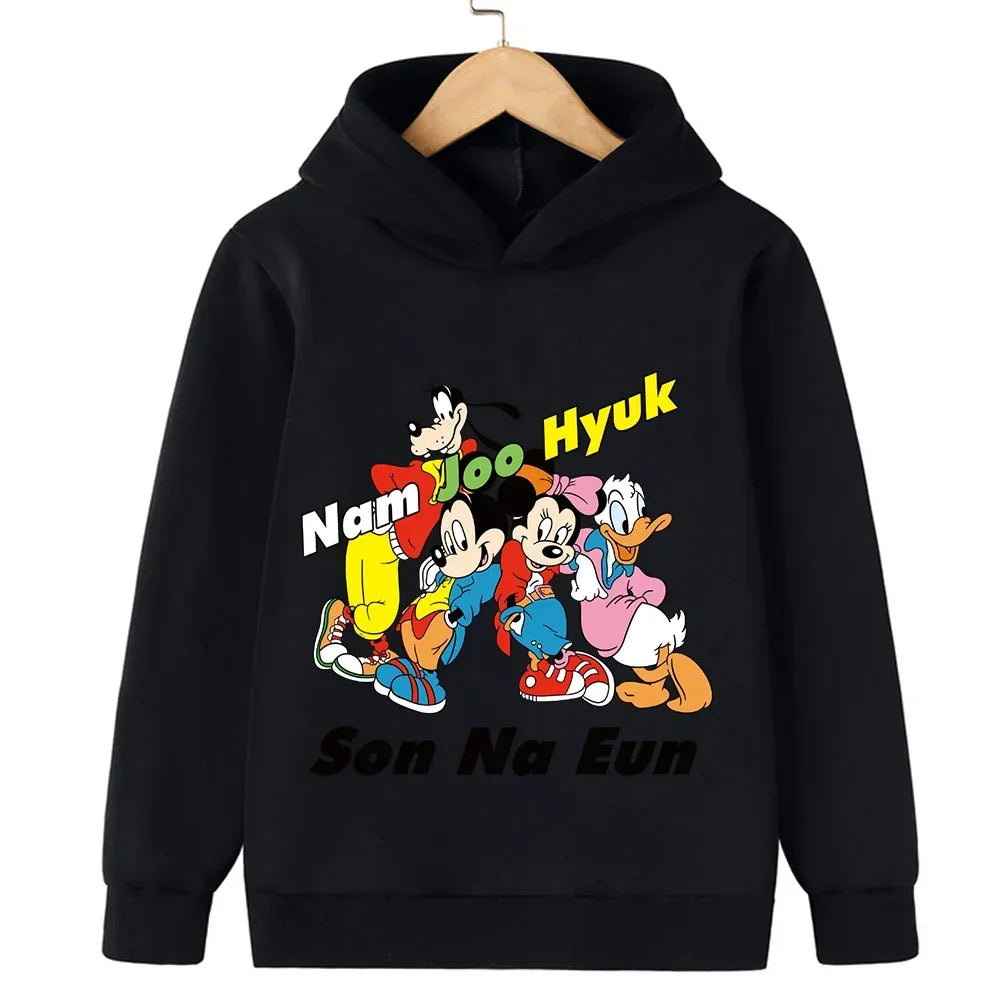 Harajuku Kids Mickey Kawaii hoodie 2-14 years old sweatshirt Spring long sleeve cartoon girls boys casual clothing tops children