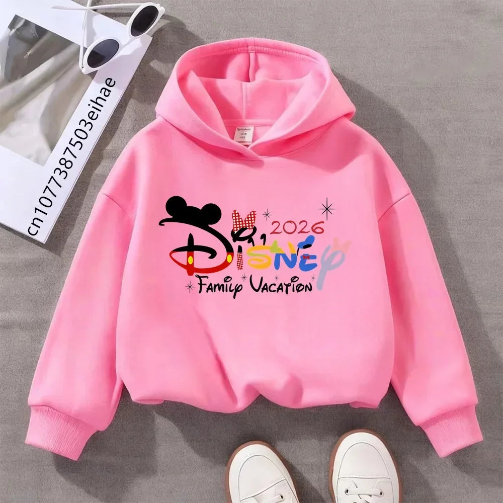 Trip Vacation Clothes Caricature Hoodie Children Top Cartoons Girl Clothes Boy Kids
