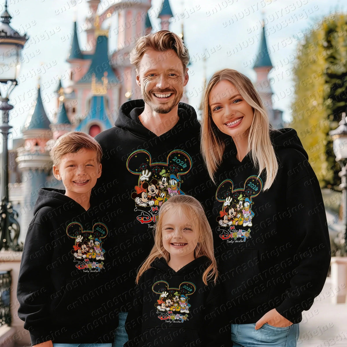 Mickey Pattern Pure Cotton Hoodie Parent-child Suit Unisex Keep Warm High Quality Causal Top