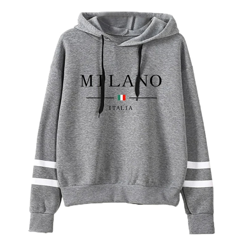 Hoodies Womens Sweatshirts Hot Sales Printing Daily Versatile Pullovers Stripe Jogging Sports Clothing Casual Woman Hooded Tops