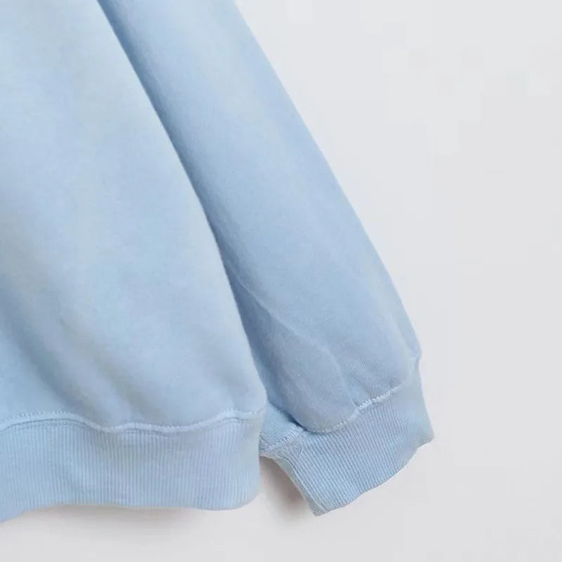 Sweatshirt Women Gradient Color Fleece Pullover O Neck Long Sleeve Casual Jumper Tops Femme Streetwear