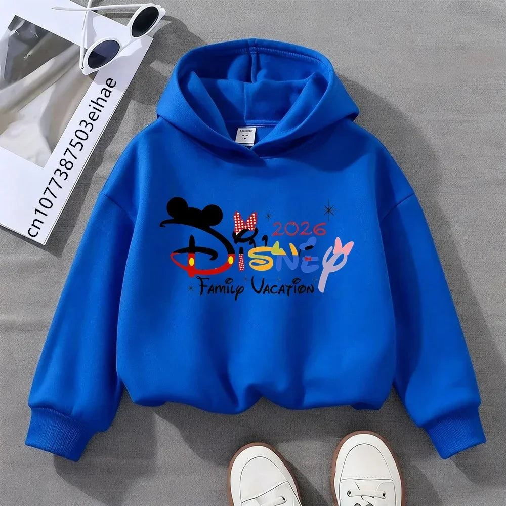 Trip Vacation Clothes Caricature Hoodie Children Top Cartoons Girl Clothes Boy Kids