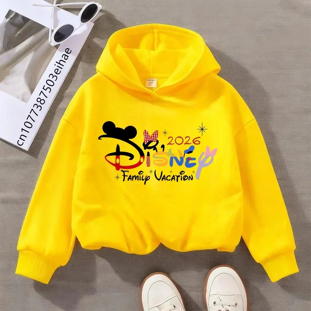 Trip Vacation Clothes Caricature Hoodie Children Top Cartoons Girl Clothes Boy Kids