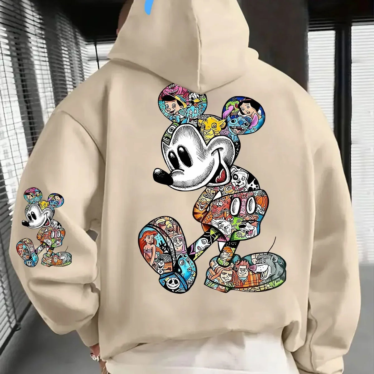 Patchwork Printed Hoodie Multi-Style Loose Hoodie Unisex-Hooded Hoodie for Fall/Winter