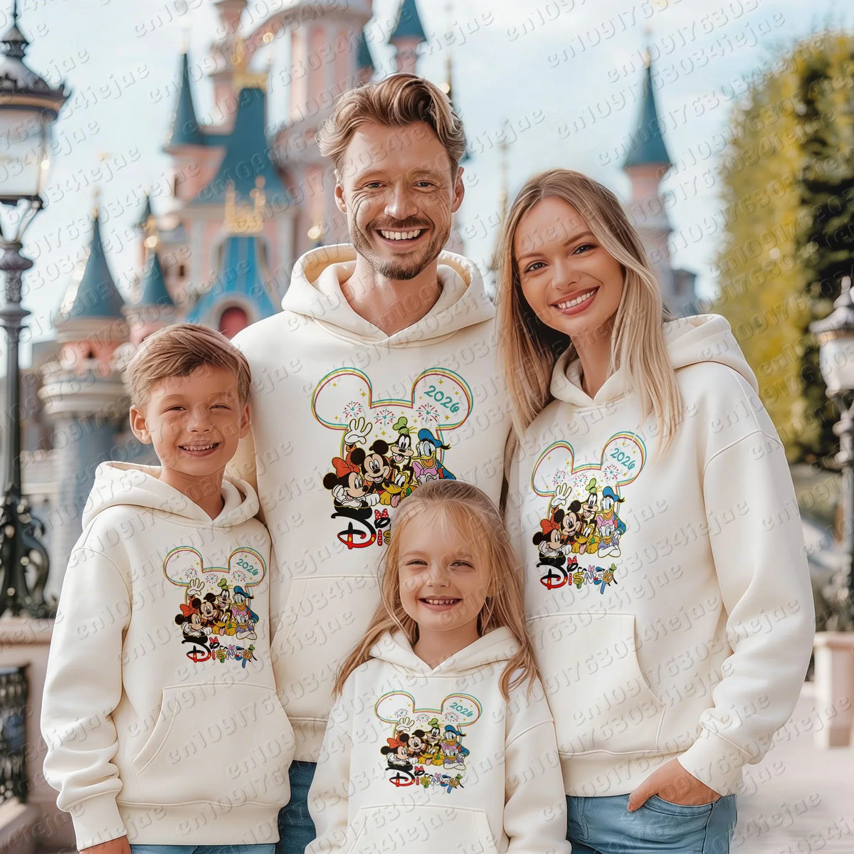 Mickey Pattern Pure Cotton Hoodie Parent-child Suit Unisex Keep Warm High Quality Causal Top