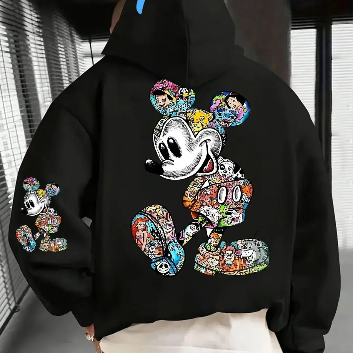 Patchwork Printed Hoodie Multi-Style Loose Hoodie Unisex-Hooded Hoodie for Fall/Winter