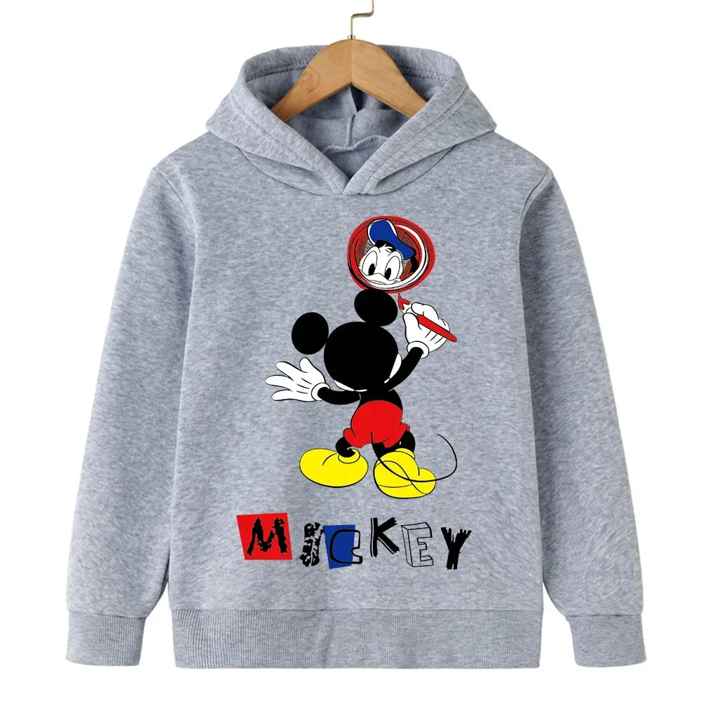 Harajuku Kids Mickey Kawaii hoodie 2-14 years old sweatshirt Spring long sleeve cartoon girls boys casual clothing tops children