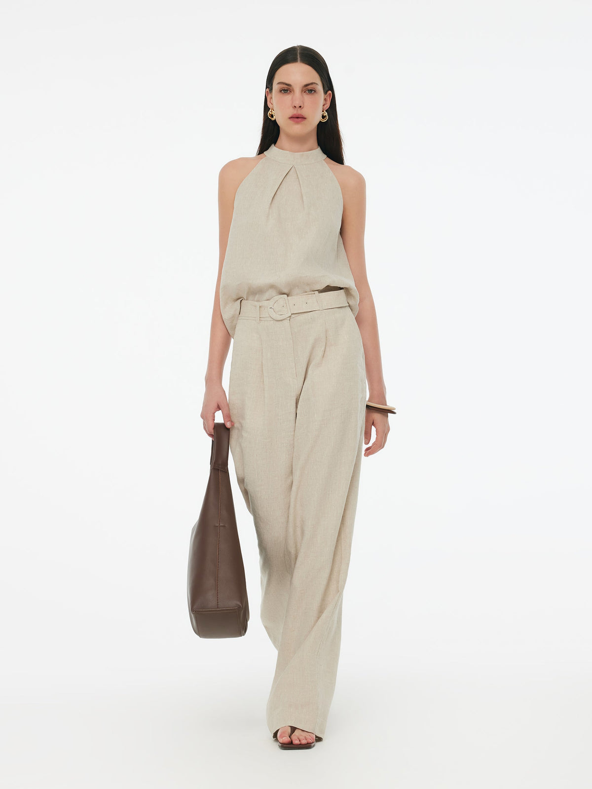100% Linen Women Halter Tank Top