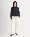 Oversized Cocoon Crew in Elevated Cotton | Black