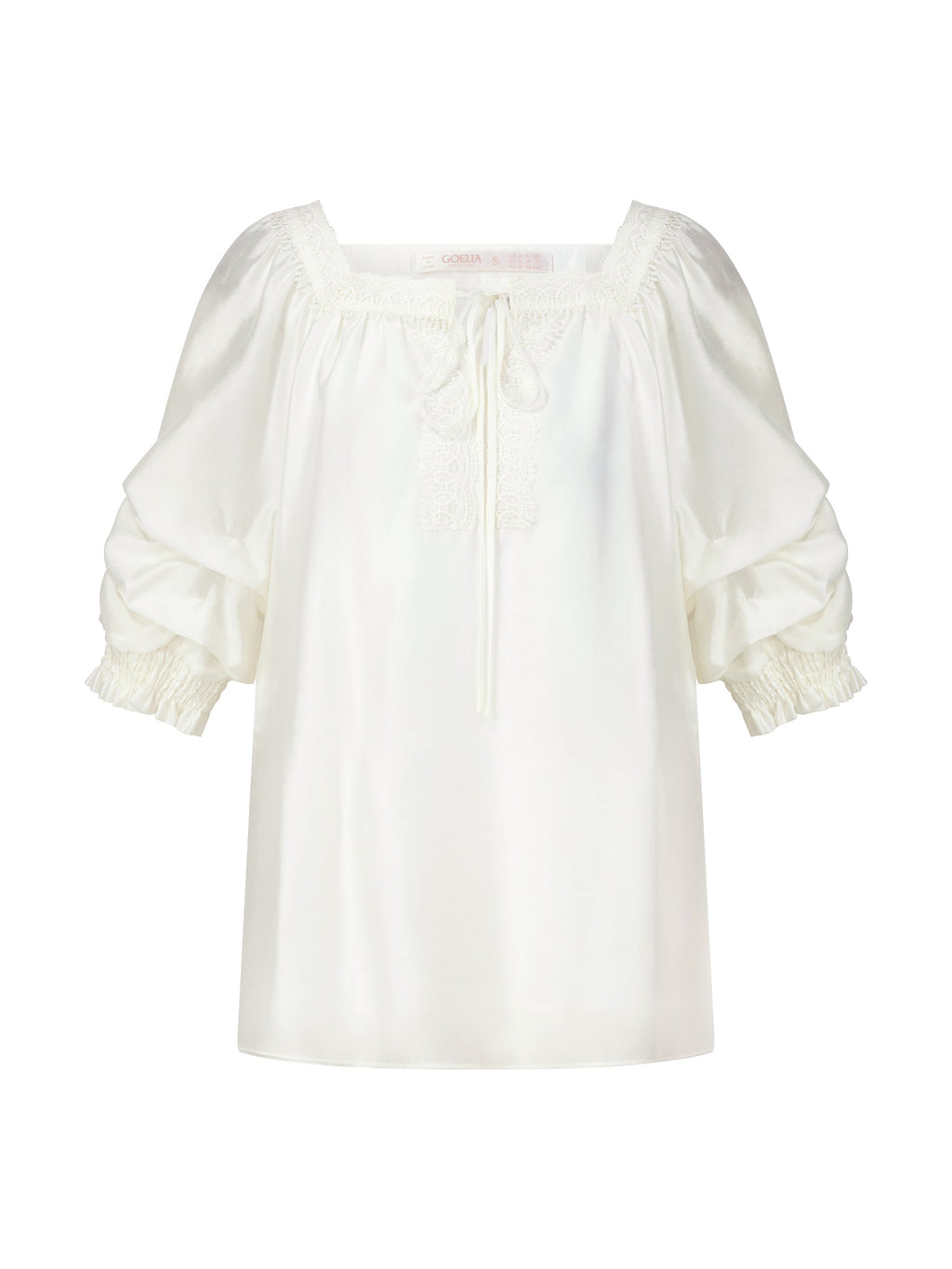 Tencel Blend Embroidered Square Neck Women Blouse