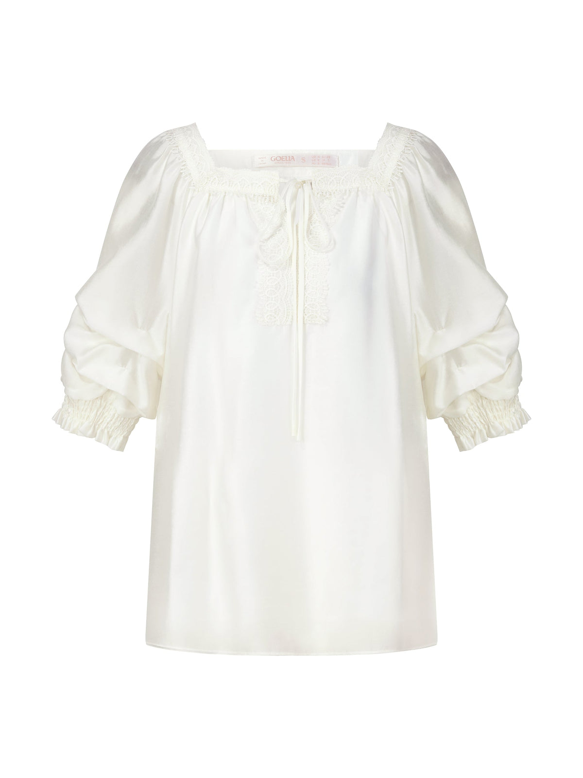 Tencel Blend Embroidered Square Neck Women Blouse