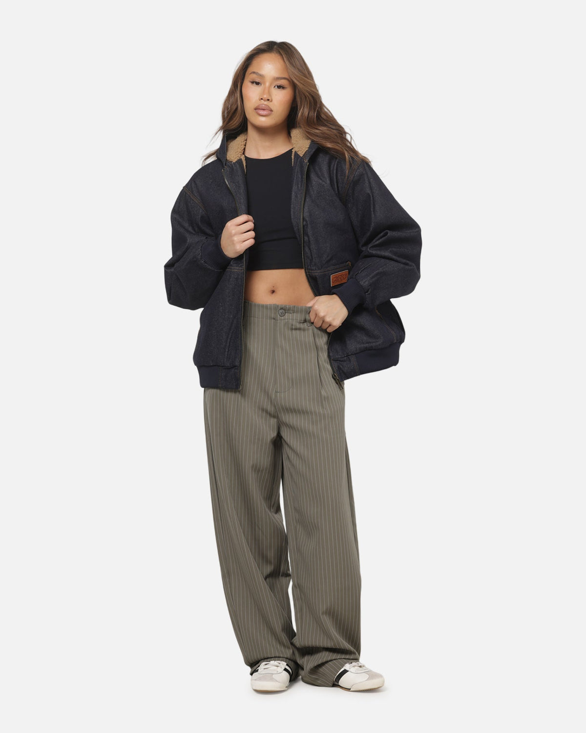 Carre Sherpa Lined Hoodie Raw Indigo