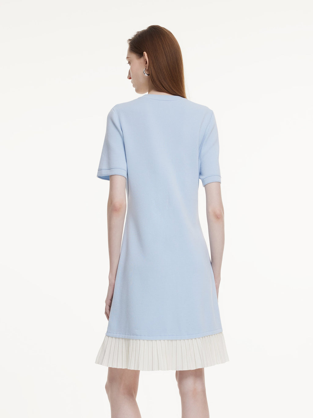 Tencel Blend Color Block Women Knit Mini Dress