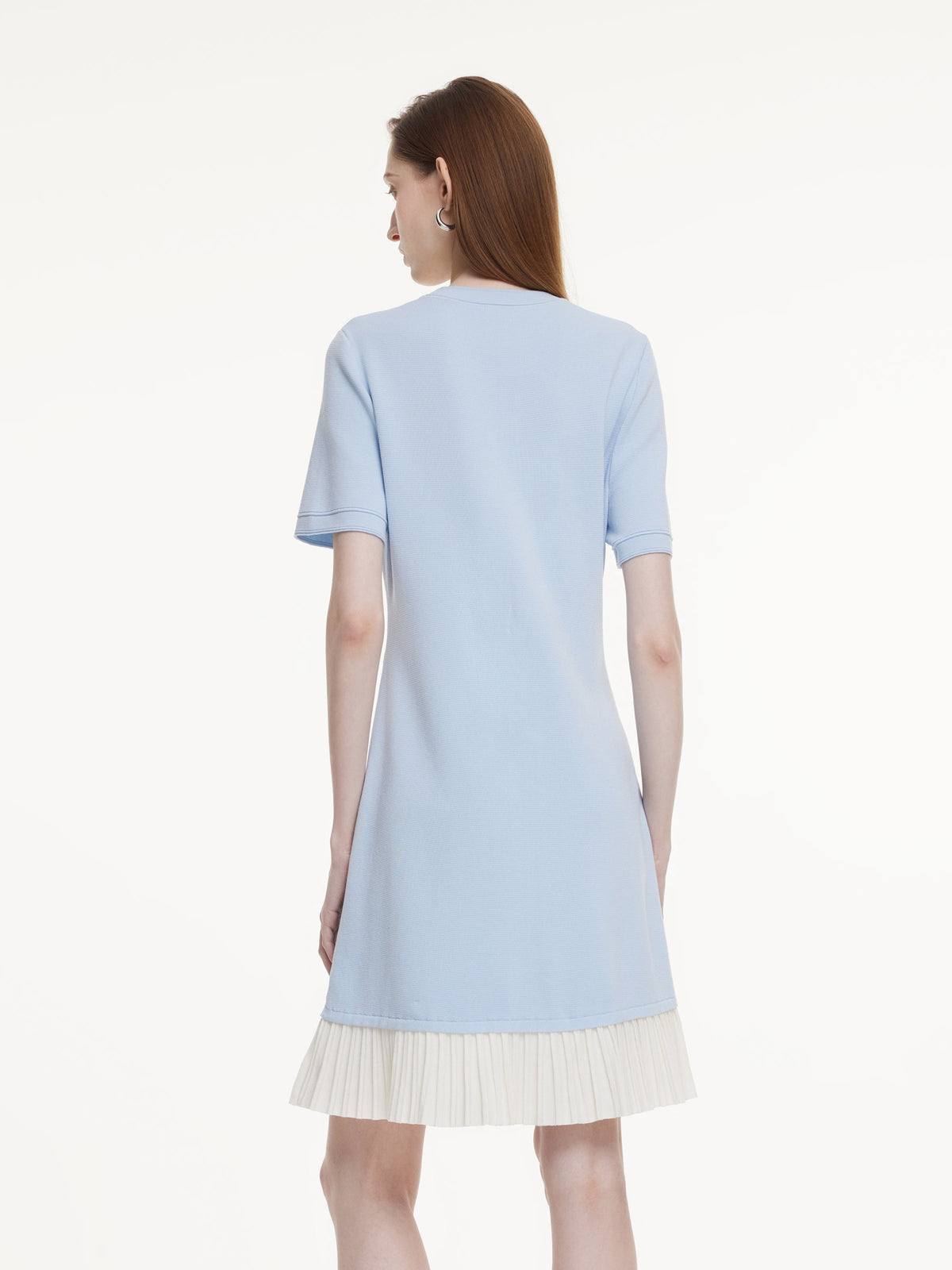Tencel Blend Color Block Women Knit Mini Dress