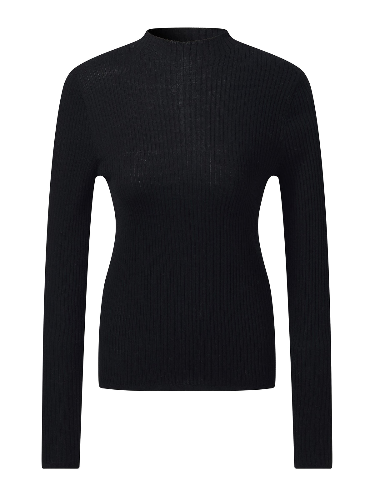 100% Washable Wool Mock Neck Women Knit Top