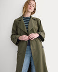 Drapey Twill Trench | Olive Night