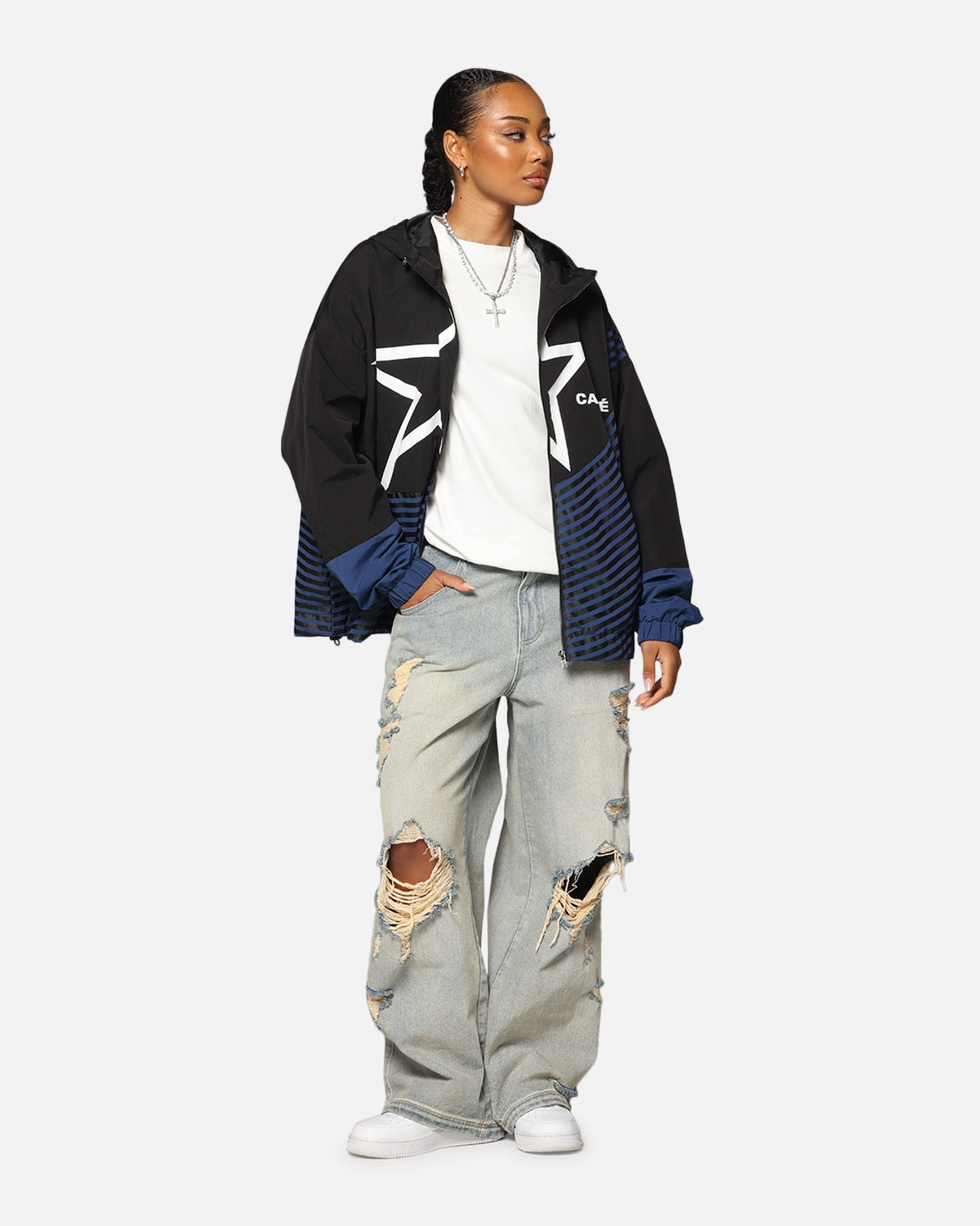 Carre Star Shooter Windbreaker Jacket Black/Blue